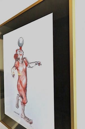 Kees Verkade - Clown met bal - Mooi ingelijst kopen? Bied vanaf 49!