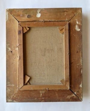 Niet of onleesbaar gesigneerd - Middeleeuwse Stadspoort Amsterdam met figuren - handgesigneerd: T. Guth? kopen? Bied vanaf 1!