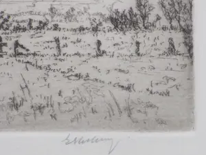 Anton Erkelens - Stormachtig weer - Ets kopen? Bied vanaf 40!