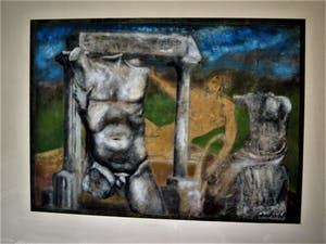 Kees Gerritse - Grote gesigneerde GOUACHE "Grieks Mythologische voorstelling" kopen? Bied vanaf 10!