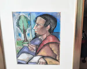 Henk Schuurman - Aquarell Zeichnung Pastellkreide Bütten Herren Porträt signiert Größe 58 x 48 cm kopen? Bied vanaf 140!