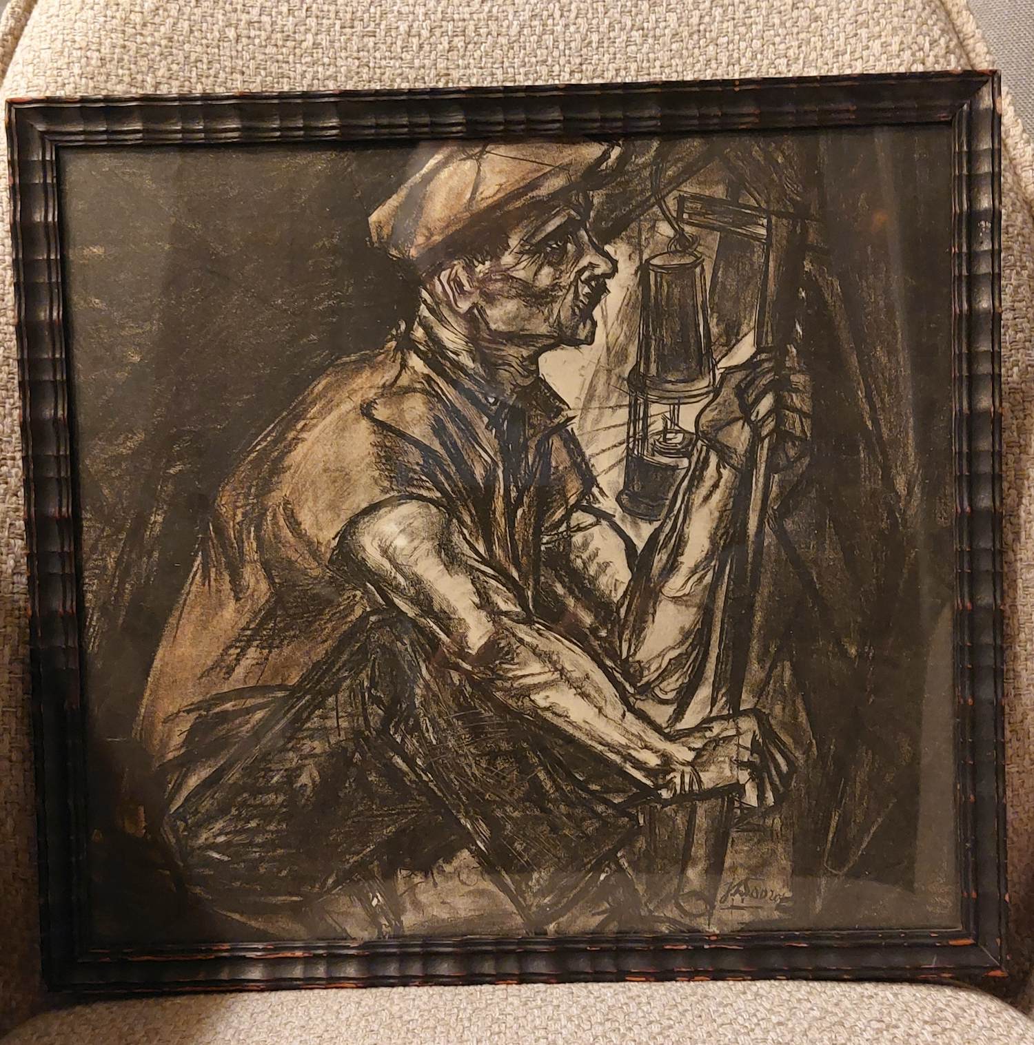 Jan Toorop - de mijnwerker kopen? Bied vanaf 75!