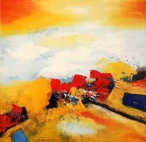 Han Teng - Colored landscape verkocht voor € 75!