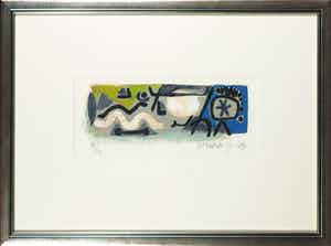 Corneille - Zeefdruk, April in Paris - Ingelijst verkocht voor € 150!