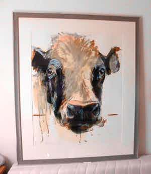 Theo Onnes - Zeefdruk. Titel. "Cow 1 ( Groot ) verkocht voor € 120!