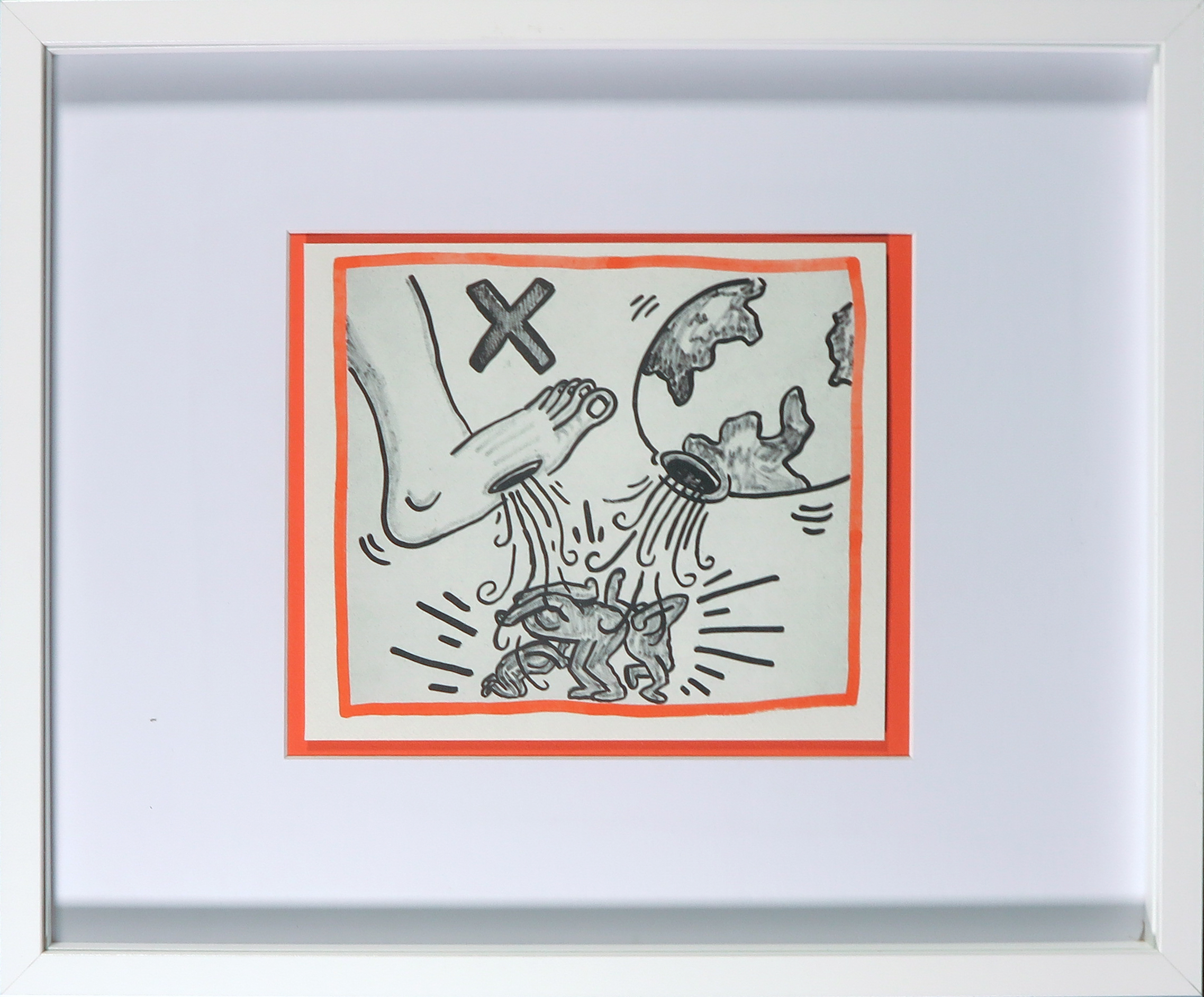 Keith Haring - Zeldzame litho uit het portfolio Against all odds - Ingelijst kopen? Bied vanaf 1!