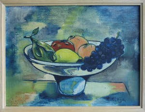 R. Kleijn - Olieverf op doek, Bloemstilleven – gesigneerd en ingelijst – ca 1960? kopen? Bied vanaf 1!