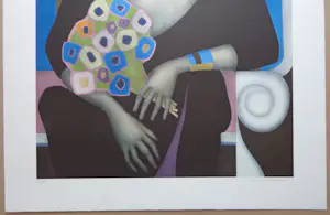 Jef van Tuerenhout - HALFNAAKTE VROUW / KLEURZEEFDRUK / 80x60cm / SIG kopen? Bied vanaf 90!