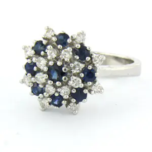 18k wit gouden ring met saffier en briljant geslepen diamant tot. 0,70ct kopen? Bied vanaf 1100!