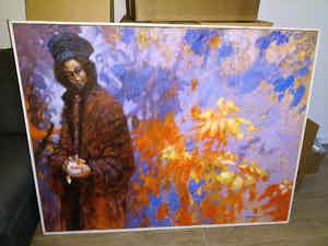 Adam Marczukiewicz - Staande figuur in een landschap verkocht voor € 110!