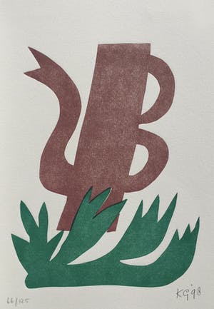 Klaas Gubbels - linosnede uit 1998 - oplage 125. kopen? Bied vanaf 195!