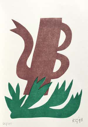 Klaas Gubbels - linosnede uit 1998 - oplage 125. verkocht voor € 195!