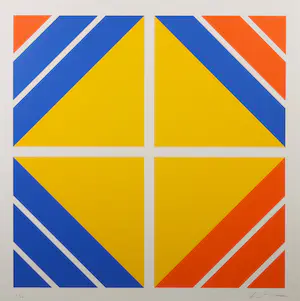 Cyril Lixenberg - Zeefdruk, Geometrische compositie - Ingelijst kopen? Bied vanaf 50!