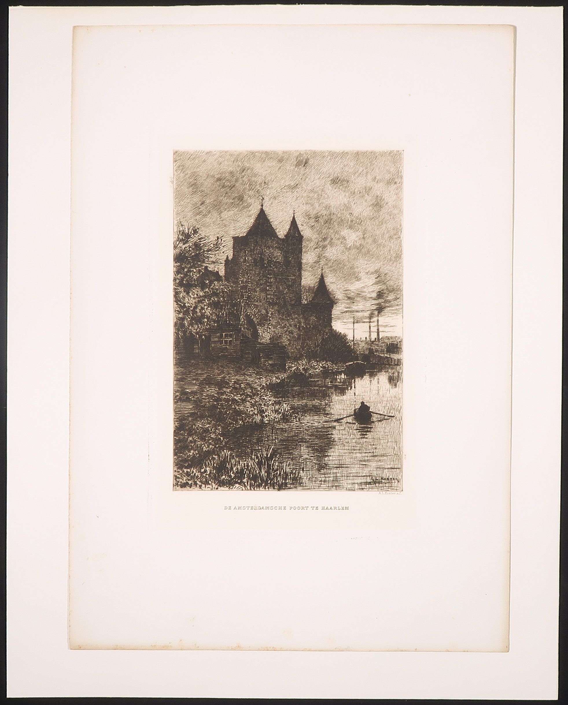 Anton L. Koster - Ets, De Amsterdamsche poort te Haarlem kopen? Bied vanaf 35!