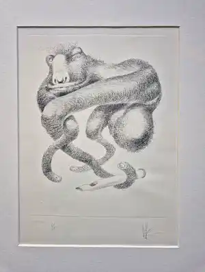 Melle Oldeboerrigter - in zeer kleine oplage (8) gemaakte Litho "fluitspeler" potloodgesigneerd verkauft für € 70!