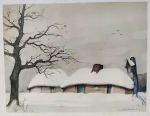 Dirk Baksteen - Boerderij in de Kempen onder de sneeuw kopen? Bied vanaf 125!