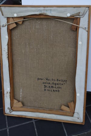 Henri van Os-Delhez - stilleven vaas met perzik kopen? Bied vanaf 99!