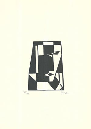 Thilo Maatsch - Houtsnede ABSTRACTE COMPOSITIE Handgesigneerd. kopen? Bied vanaf 65!