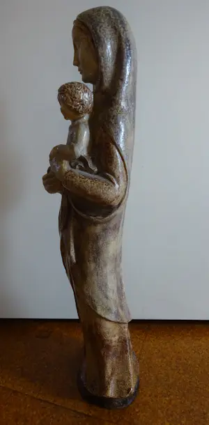 Albert Meertens - Maria en kind in steengoed met zoutkristallen- Beesel Terraco kopen? Bied vanaf 275!