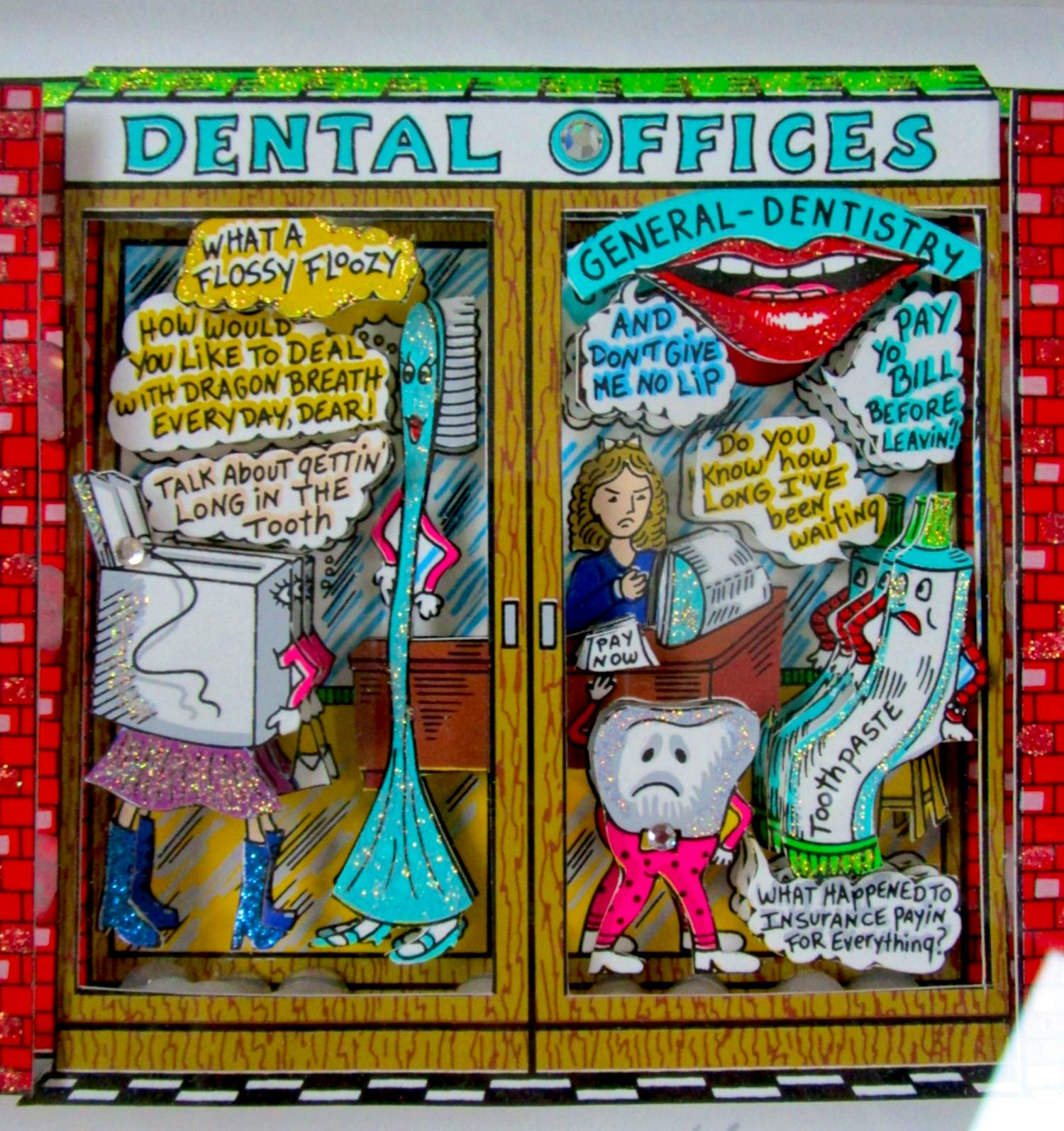 Charles Fazzino - 3D Never Long in the Tooth! kopen? Bied vanaf 1200!