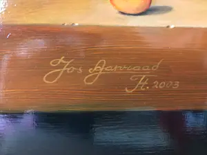 Jos Aanraad - Stilleven van wijn en fruit kopen? Bied vanaf 1200!