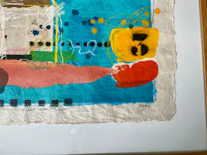 Theo Koster - Zeefdruk met collage elementen Nr. 76 - Nightfall - Ingelijst (Groot) kopen? Bied vanaf 75!