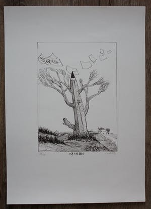Willem van Malsen - Litho: 'Herfst' - 1973 kopen? Bied vanaf 55!