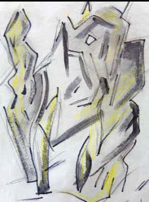 Jan Sierhuis - ABSTRACTIE / ORIGINEEL WERK / 29x21cm / SIG verkocht voor € 50!