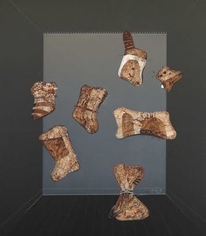 Rob Figee - Acryl, potlood en collage op papier, Zwevend kopen? Bied vanaf 1!