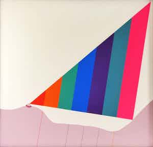 Eugenio Carmi - - compositie met naakt - 1973 - zeefdruk op doek - gelijst - oplage 100 ex. verkocht voor € 175!