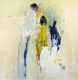 Paula Evers - Acryl op papier, Figuren - Ingelijst kopen? Bied vanaf 100!