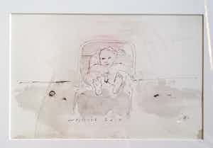 Co Westerik - Op het strand - topless- Aquarel op papier verkocht voor € 875!