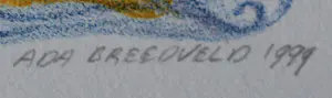 Ada Breedveld - Zeefdruk: Blauwe dame - 1999 kopen? Bied vanaf 59!