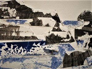 Niet of onleesbaar gesigneerd - gesigneerde zg. panorama-Collage - Cap Ferrat France - kopen? Bied vanaf 1!