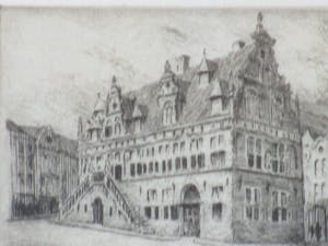 Hendrik de Laat - Stadhuis Nijmegen - Ets kopen? Bied vanaf 55!
