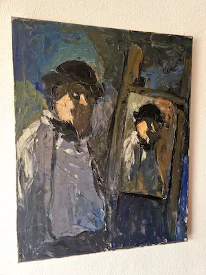 Karel Frank Carwalho - Groot olieverf op doek - jaren 60 - zelfportret in atelier - gesigneerd kaufen? Bieten Sie von 138!