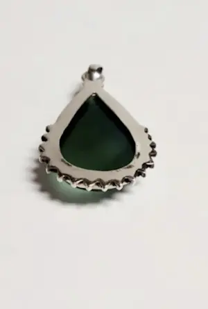 Nieuwe zilveren hanger met gepolijste  groene onyx kopen? Bied vanaf 65!