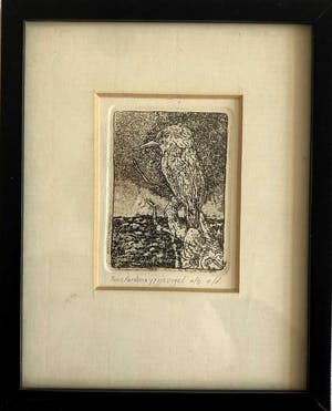 Rins Heidema - IJsvogel - Ets, Ingelijst kopen? Bied vanaf 30!