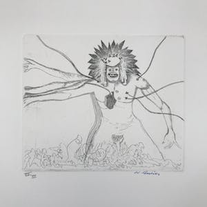Vic Gentils - Gesigneerde ets - 1981 - 'De Spinnekop' - VII/XX kopen? Bied vanaf 35!