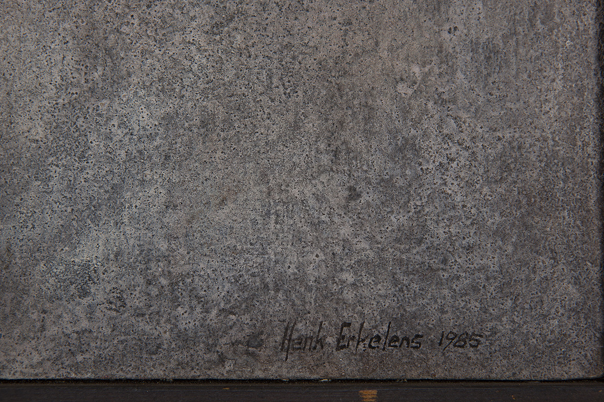 Henk Erkelens -  Klei en acryl op houten paneel - gesigneerd r.o. 1985  kopen? Bied vanaf 10!