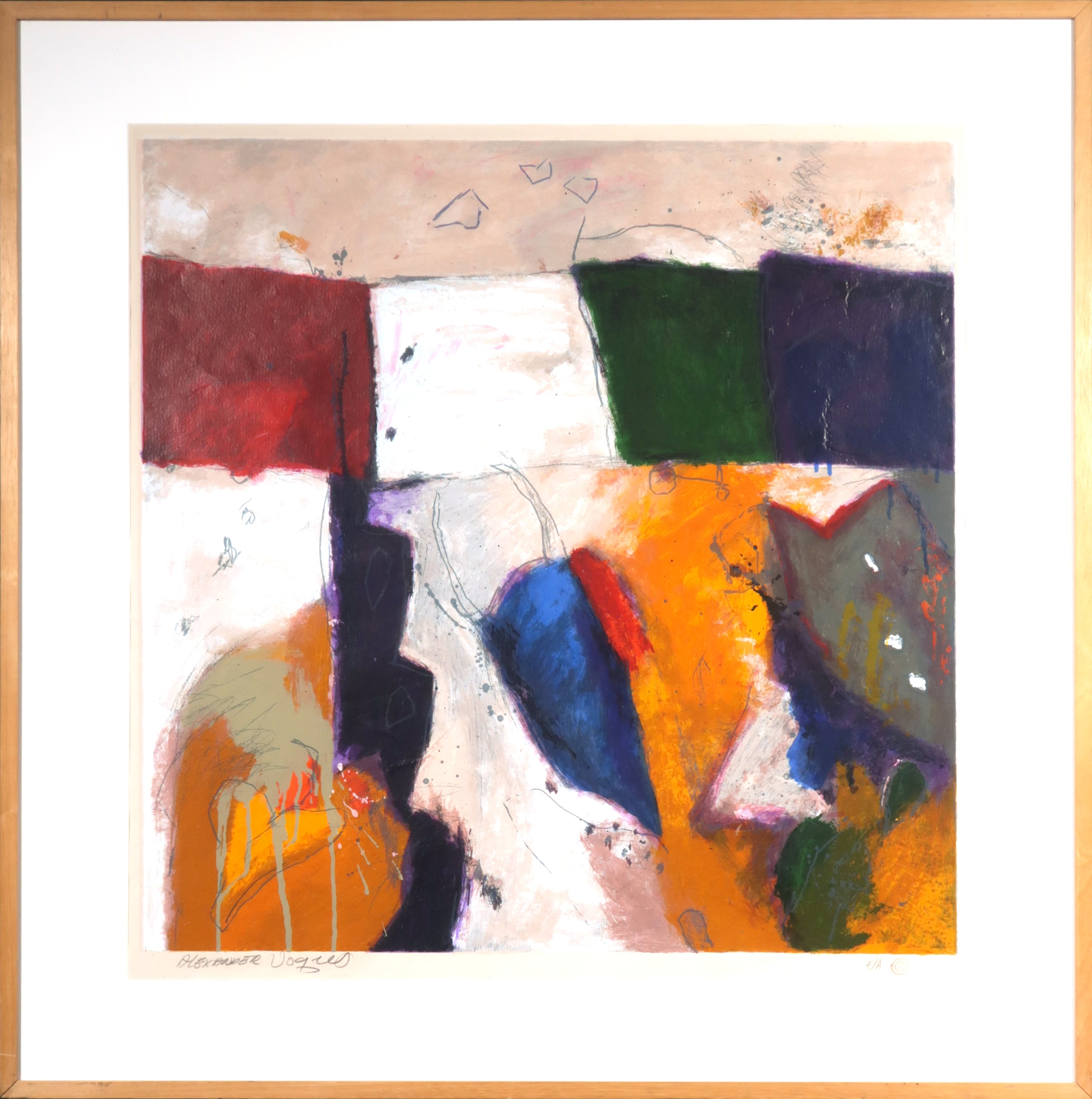 Alexander Vogels - Zeefdruk, Zonder titel - Ingelijst (Groot) verkocht voor € 70!