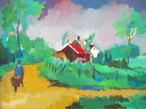 Henri Titselaar - Landschap met boer verkocht voor € 60!