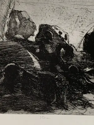 Auke de Vries - ets Stenen 1966 kopen? Bied vanaf 40!