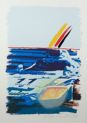 Frank Gude - Litho, Porsche - Ingelijst kopen? Bied vanaf 1!