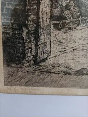 Willem Gerard Hofker - Prinsenhof en Oude kerk te Delft kopen? Bied vanaf 10!