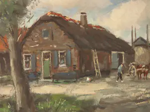 Hendrik Cornelis Kranenburg - Olieverf - Boerderij op Platteland kopen? Bied vanaf 90!