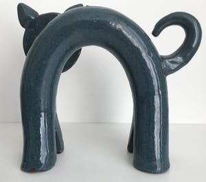 Peter Selhorst - Grote Blauwe Keramieken Kat kopen? Bied vanaf 25!