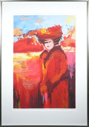 Annemiki Bok - Zeefdruk, De wandeling - Ingelijst (Groot) kopen? Bied vanaf 40!