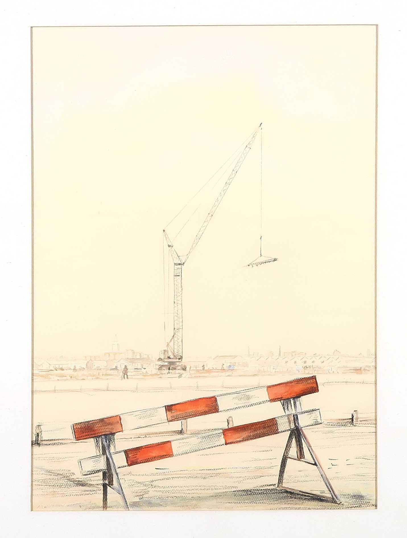 Niet of onleesbaar gesigneerd - Krijt en aquarel, Rode afzetting - Ingelijst kopen? Bied vanaf 1!