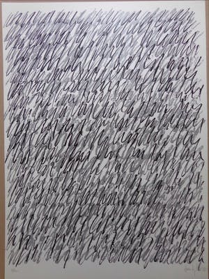 Ado Hamelrijck - ABSTRACTIE / ZW-W ZEEFDRUK / 70x50cm / SIG / 1987 kopen? Bied vanaf 45!